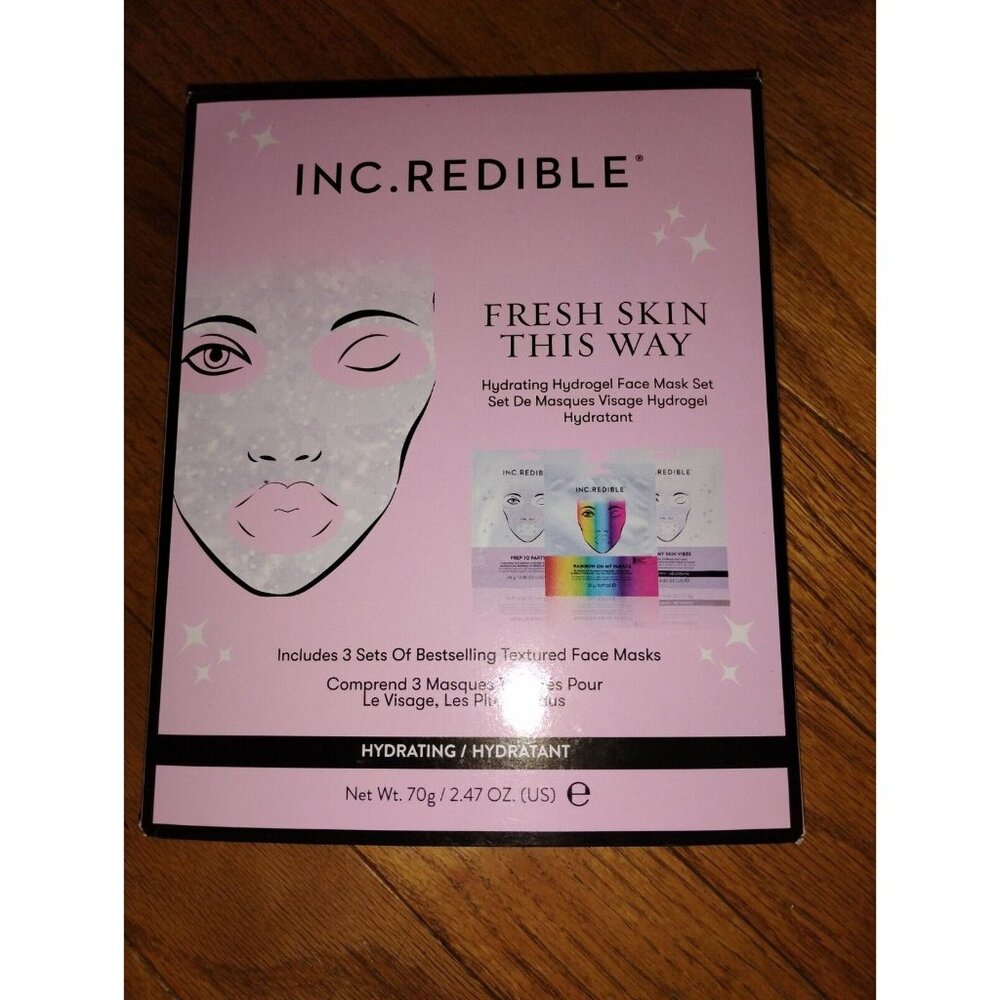 New! One INC.redible Fresh Skin This Way Hydrogel Masks, 3 ct